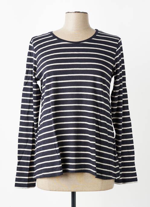 T-shirt manches longues manches longues bleu MAJESTIC FILATURES femme