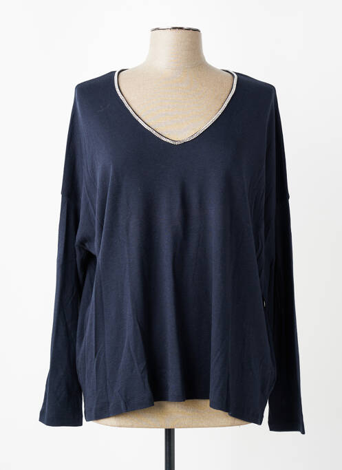 T-shirt manches longues manches longues bleu MAJESTIC FILATURES femme