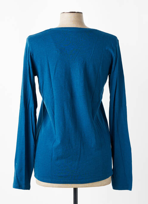 T-shirt manches longues manches longues bleu MAJESTIC FILATURES femme