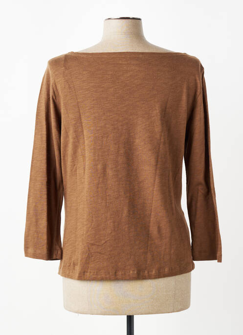 Top manches 3/4 marron MAJESTIC FILATURES femme
