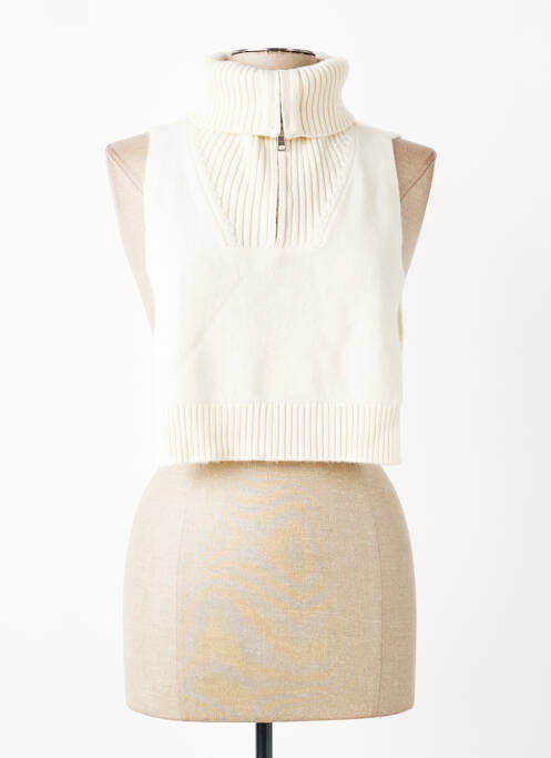 Col / tour de cou maille tricot beige FIVE femme