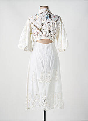 Robe longue manches courtes manches courtes blanc FUEGO WOMAN femme