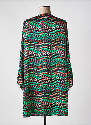 Robe mi-longue imprimé fantaisie manches longues vert JOSEPH RIBKOFF femme