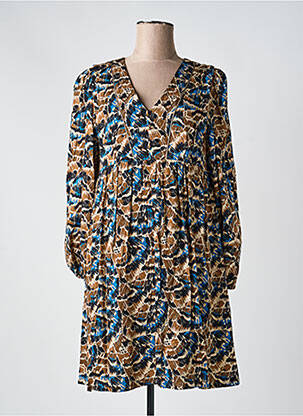 Robe mi-longue imprimé fantaisie manches longues noir LOLA ESPELETA femme