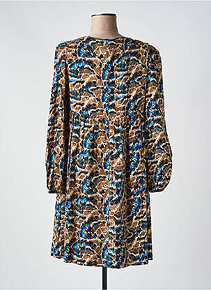 Robe mi-longue imprimé fantaisie manches longues noir LOLA ESPELETA femme