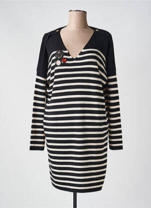 Robe pull coupe droite manches longues noir ANANKE femme