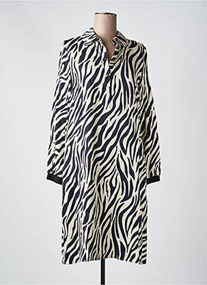 Robe mi-longue imprimé fantaisie manches longues bleu TUZZI femme