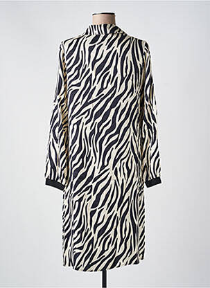 Robe mi-longue imprimé fantaisie manches longues bleu TUZZI femme