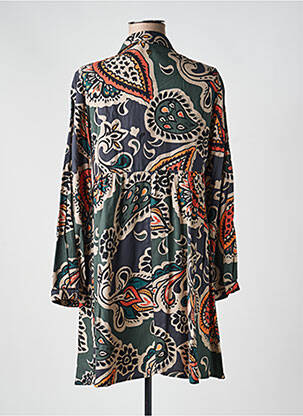 Robe mi-longue imprimé fantaisie manches longues vert LOLA ESPELETA femme