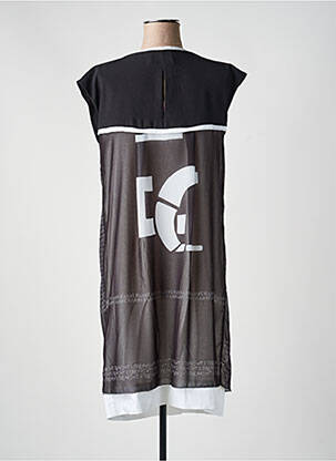 Robe mi-longue imprimé fantaisie sans manche noir ELISA CAVALETTI femme