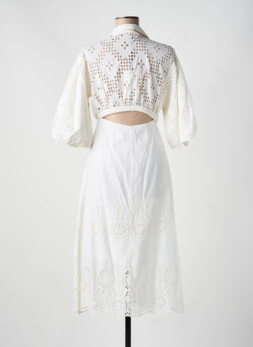 Robe longue manches courtes manches courtes blanc FUEGO WOMAN femme