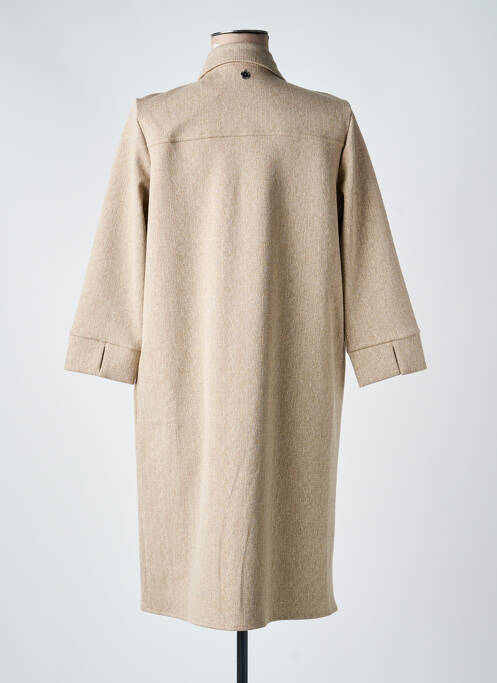 Robe mi-longue imprimé fantaisie manches longues beige STREET ONE femme