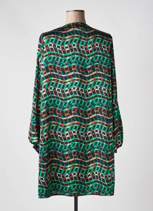 Robe mi-longue imprimé fantaisie manches longues vert JOSEPH RIBKOFF femme