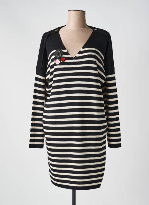 Robe pull coupe droite manches longues noir ANANKE femme