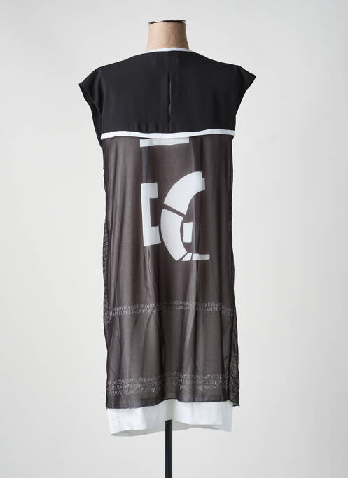 Robe mi-longue imprimé fantaisie sans manche noir ELISA CAVALETTI femme