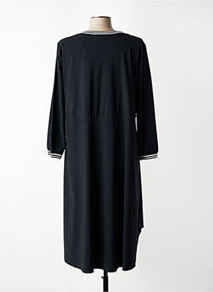 Robe mi-longue manches longues manches longues noir FRANCK ANNA femme
