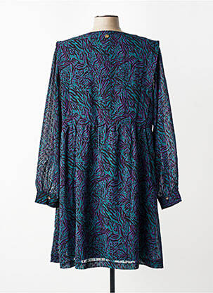 Robe courte coupe fluide manches longues vert LOLA ESPELETA femme