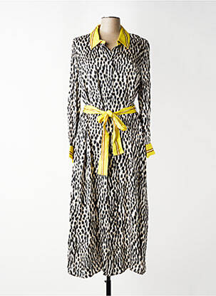 Robe longue tissage popeline manches longues noir CATNOIR femme