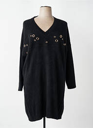 Robe pull resserrée sur le bas manches longues noir FUEGO WOMAN femme