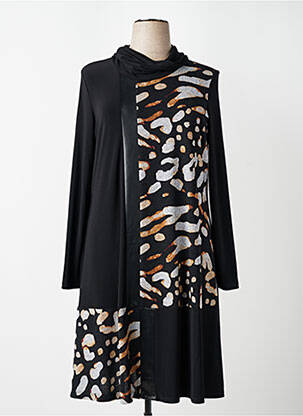 Robe mi-longue manches longues manches longues noir JOSEPH RIBKOFF femme