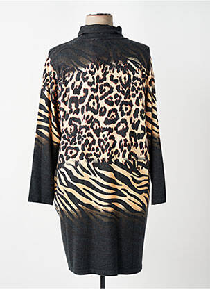 Robe mi-longue manches longues manches longues gris TUZZI femme