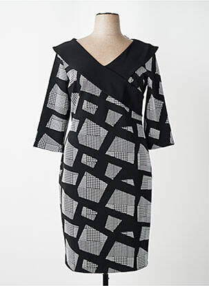 Robe mi-longue manches 3/4 manches 3/4 noir JOSEPH RIBKOFF femme