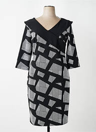 Robe mi-longue manches 3/4 manches 3/4 noir JOSEPH RIBKOFF femme
