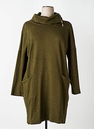 Robe mi-longue manches longues manches longues vert JOSEPH RIBKOFF femme