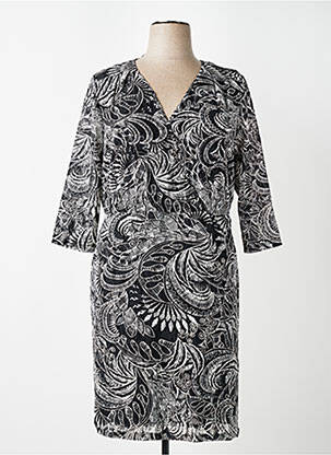 Robe mi-longue manches 3/4 manches 3/4 noir GREGORY PAT femme