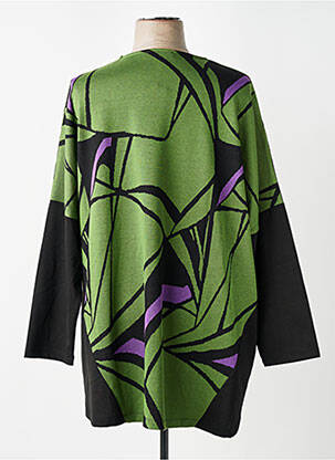 Pull tunique stretch manches longues vert EVER SASSY femme