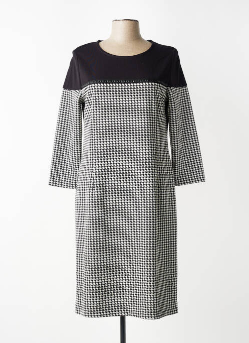 Robe mi-longue manches longues manches longues noir FRANK WALDER femme