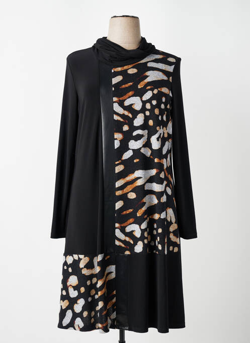 Robe mi-longue manches longues manches longues noir JOSEPH RIBKOFF femme