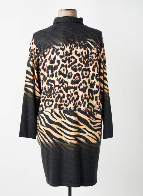 Robe mi-longue manches longues manches longues gris TUZZI femme