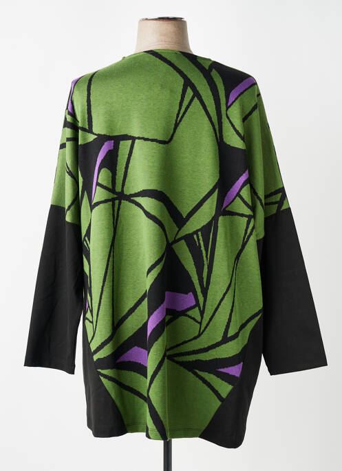 Pull tunique stretch manches longues vert EVER SASSY femme