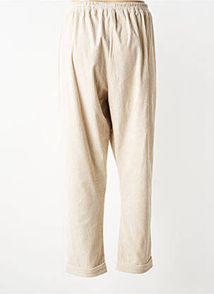 Pantalon droit stretch taille normale beige FRANCK ANNA femme