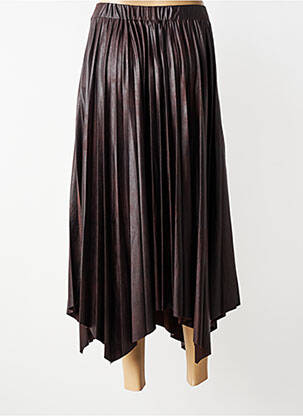 Jupe longue coupe asymétrique marron EVA KAYAN femme