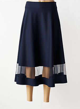 Jupe longue fermeture zip latéral bleu JOSEPH RIBKOFF femme