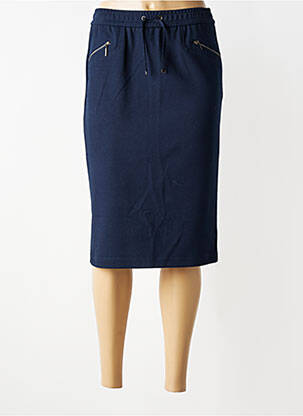 Jupe mi-longue coupe droite bleu RABE femme