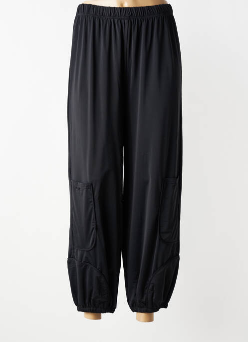 Pantalon 7/8 stretch taille normale noir POMME ROUGE femme