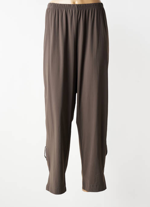 Pantalon 7/8 stretch taille normale marron FRANCK ANNA femme