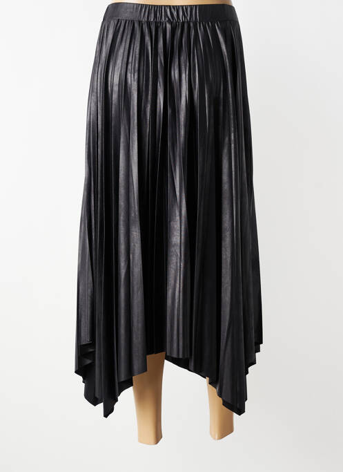Jupe longue tissage plissé noir EVA KAYAN femme