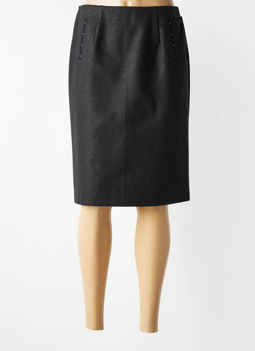 Jupe mi-longue coupe droite noir FRANK WALDER femme