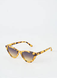 Lunettes de soleil imprimé fantaisie jaune EXCAPE femme