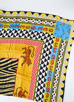 Foulard tissage popeline jaune ME369 femme