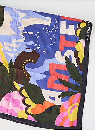 Foulard imprimé fantaisie bleu MAISON SCOTCH femme
