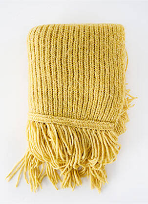 Echarpe maille tricot jaune AMERICAN VINTAGE femme