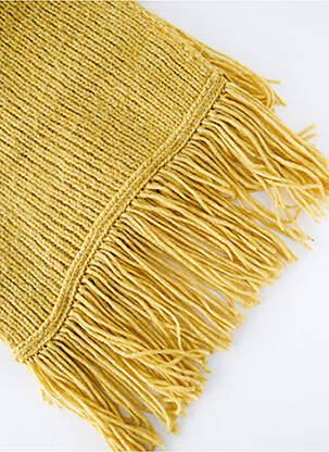 Echarpe maille tricot jaune AMERICAN VINTAGE femme