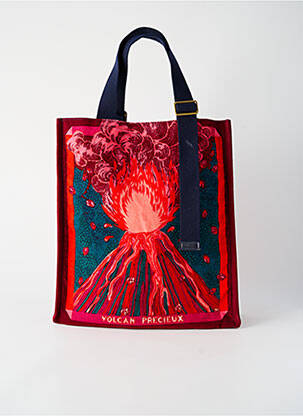 Sac coutures renforcées forme rectangulaire rouge INOUI EDITIONS femme