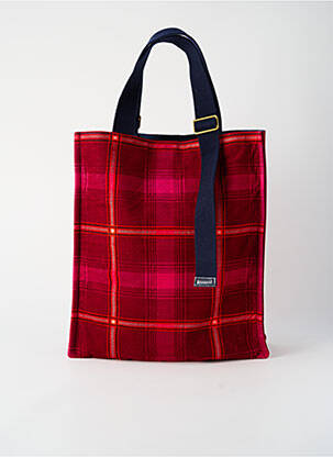Sac coutures renforcées forme rectangulaire rouge INOUI EDITIONS femme