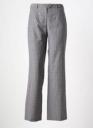 Pantalon droit taille à pinces taille haute gris LUCIA femme
